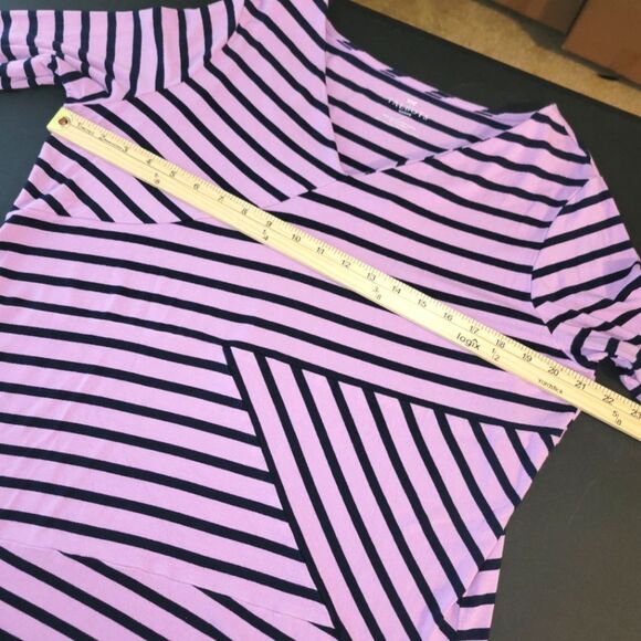 Talbots Purple Striped Stretch Top 1X - Picture 6 of 8